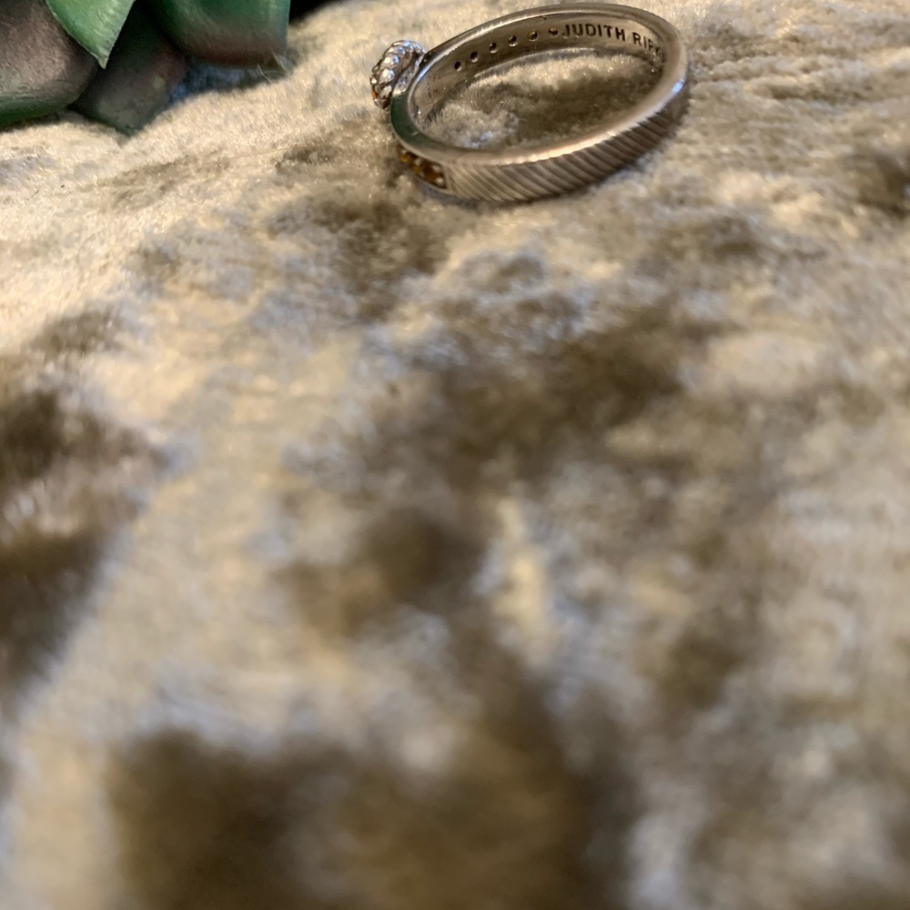 Judith Ripka Stackable Orange Floral Ring - image 7